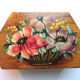 Art Deco jewellery box painted olive wood from Mimosa and Anémones, NICE