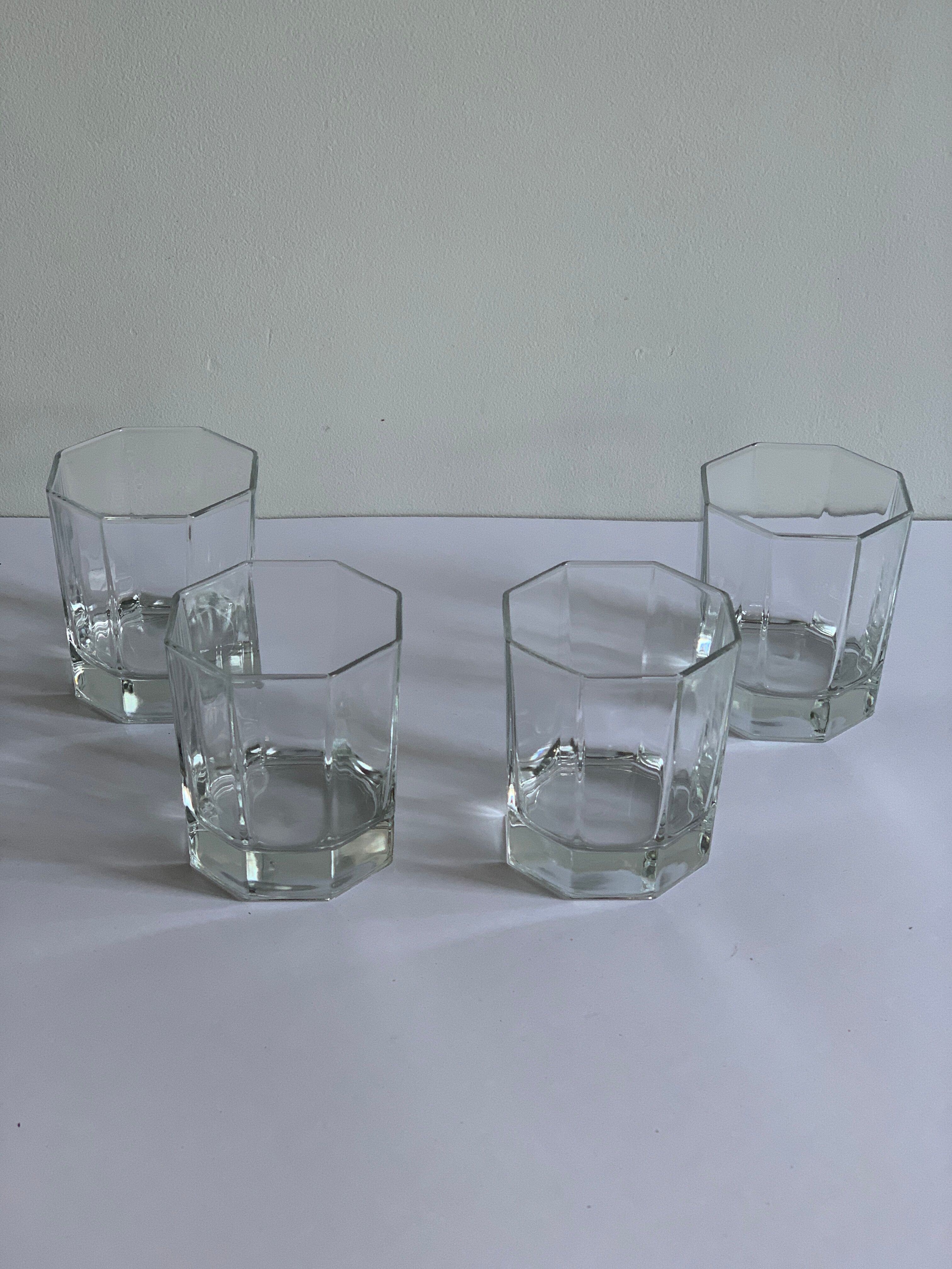 4 vintage octime glasses