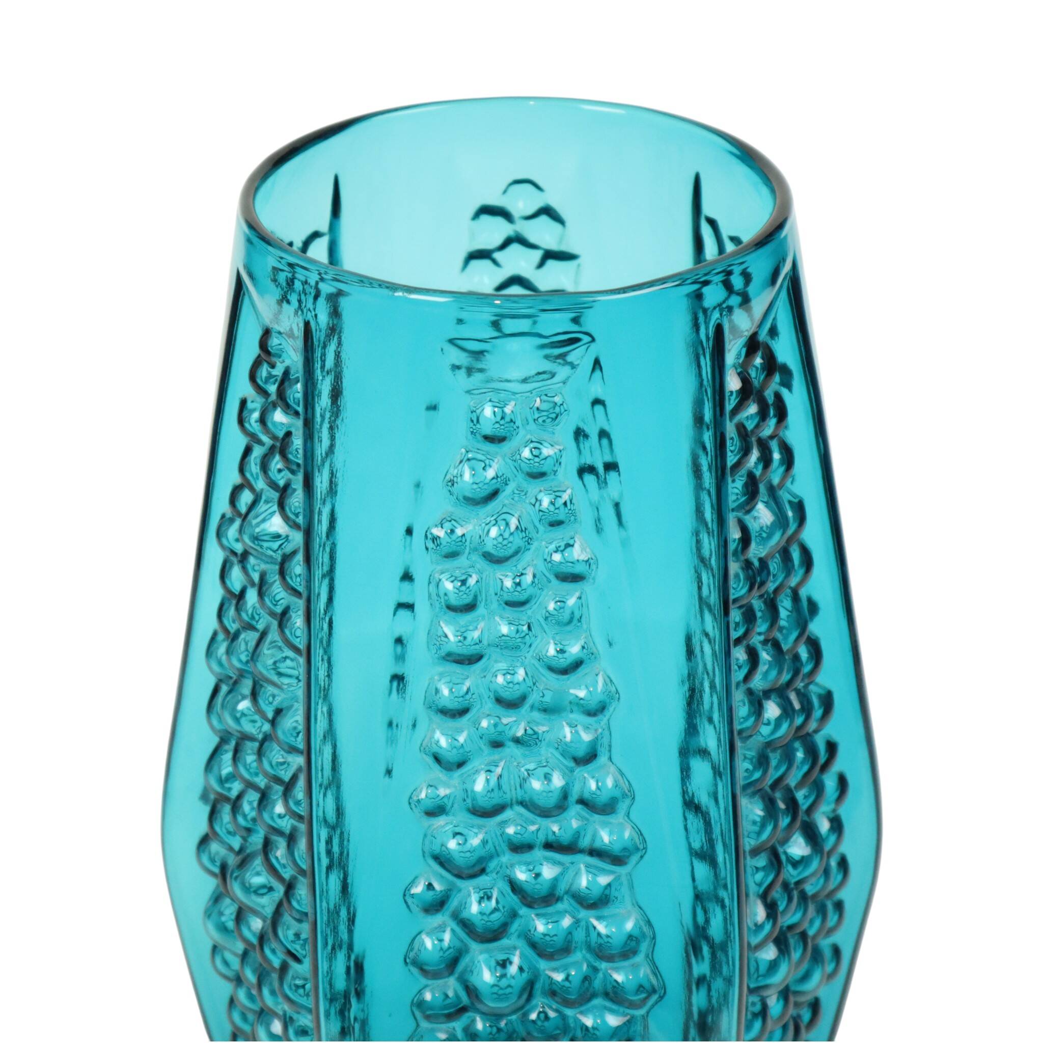 Vase à bulles vintage design bleu Stolle Nieman 1970