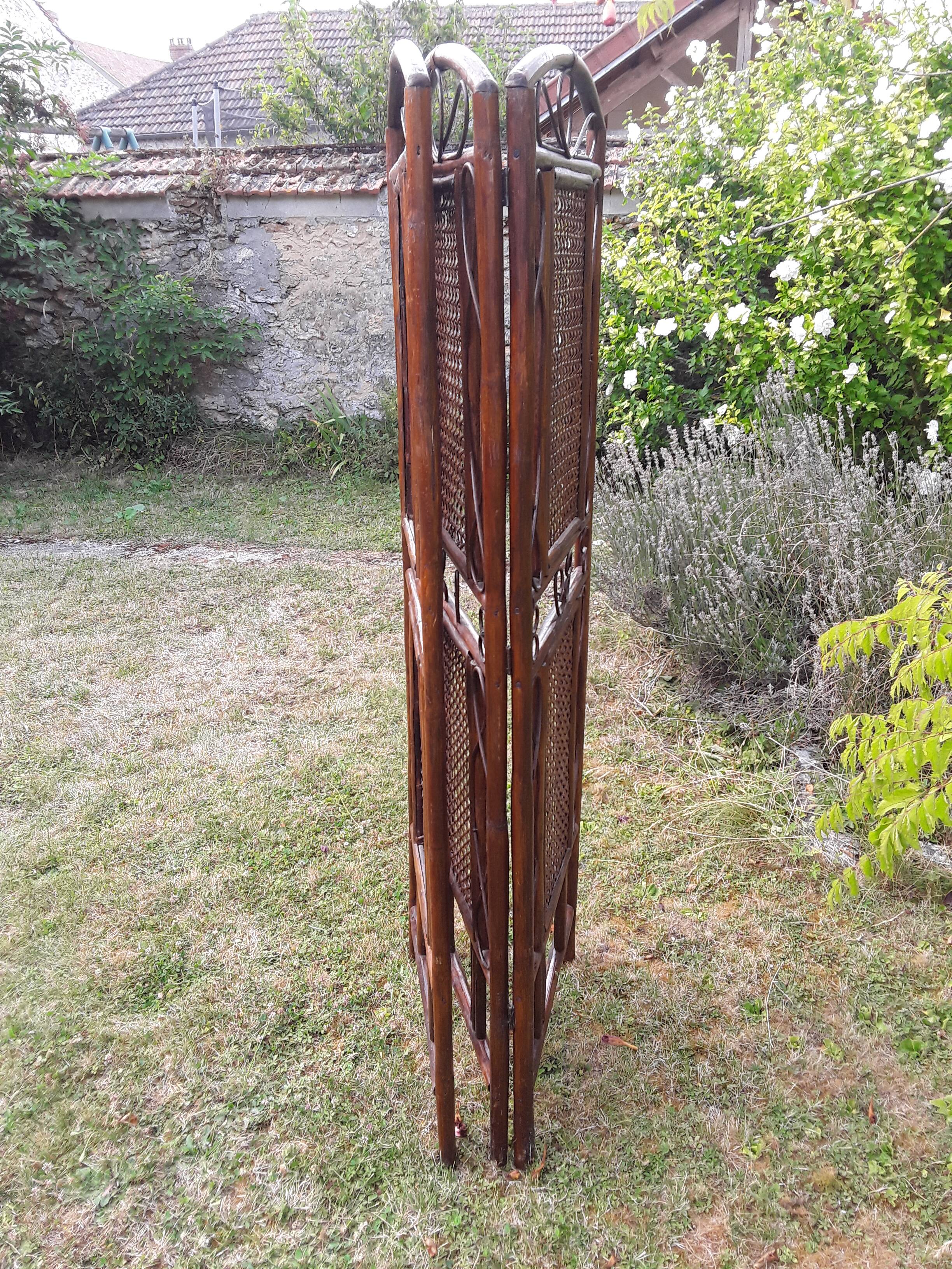 Vintage rattan screen