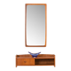 Scandinavian mid century teak mirror with a console, 1960s