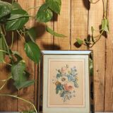 Flower print and period mirror frame