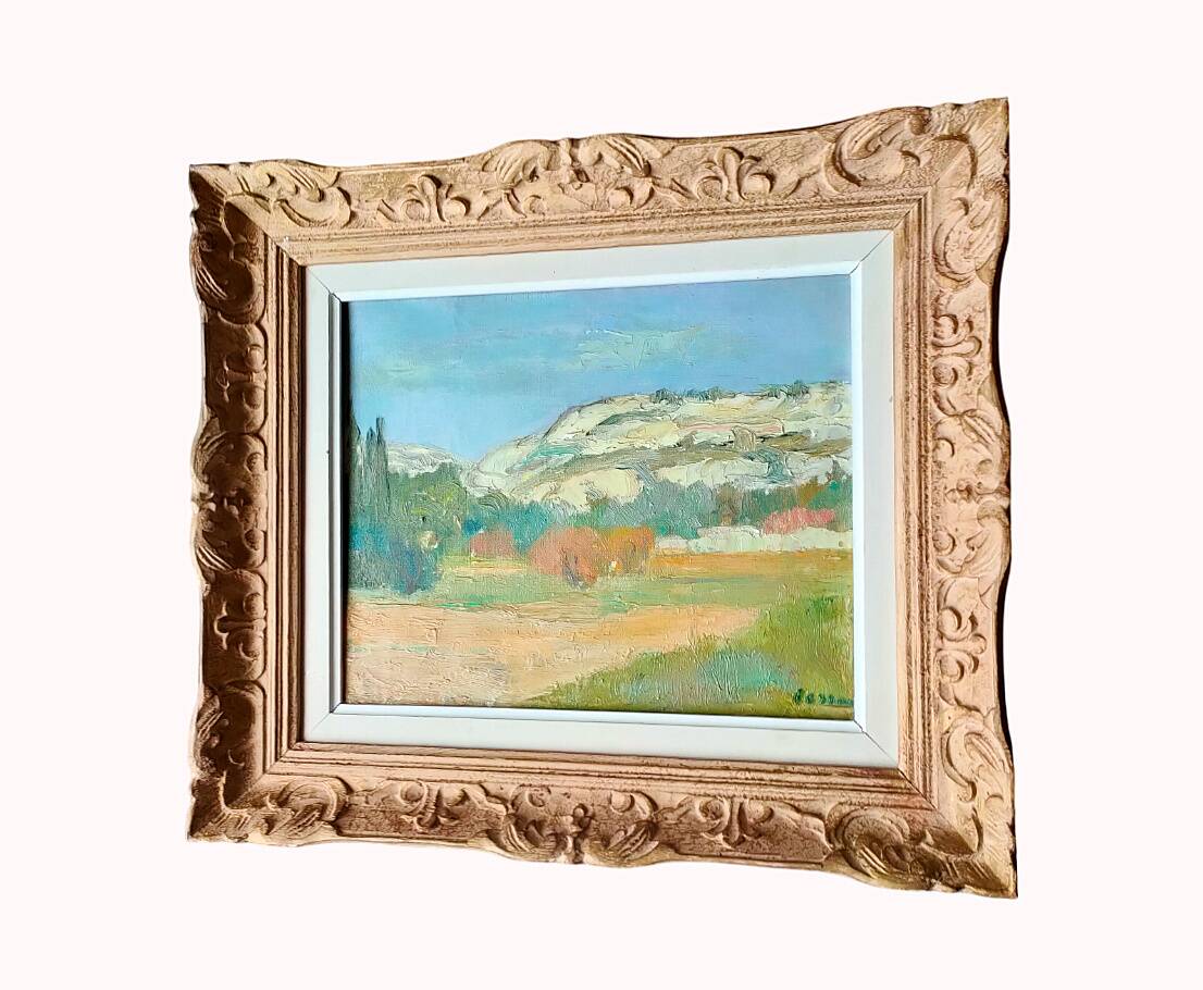 Painting besson (françois, 1904-1987) – hst (oil on canvas) – “les baux, 1969”