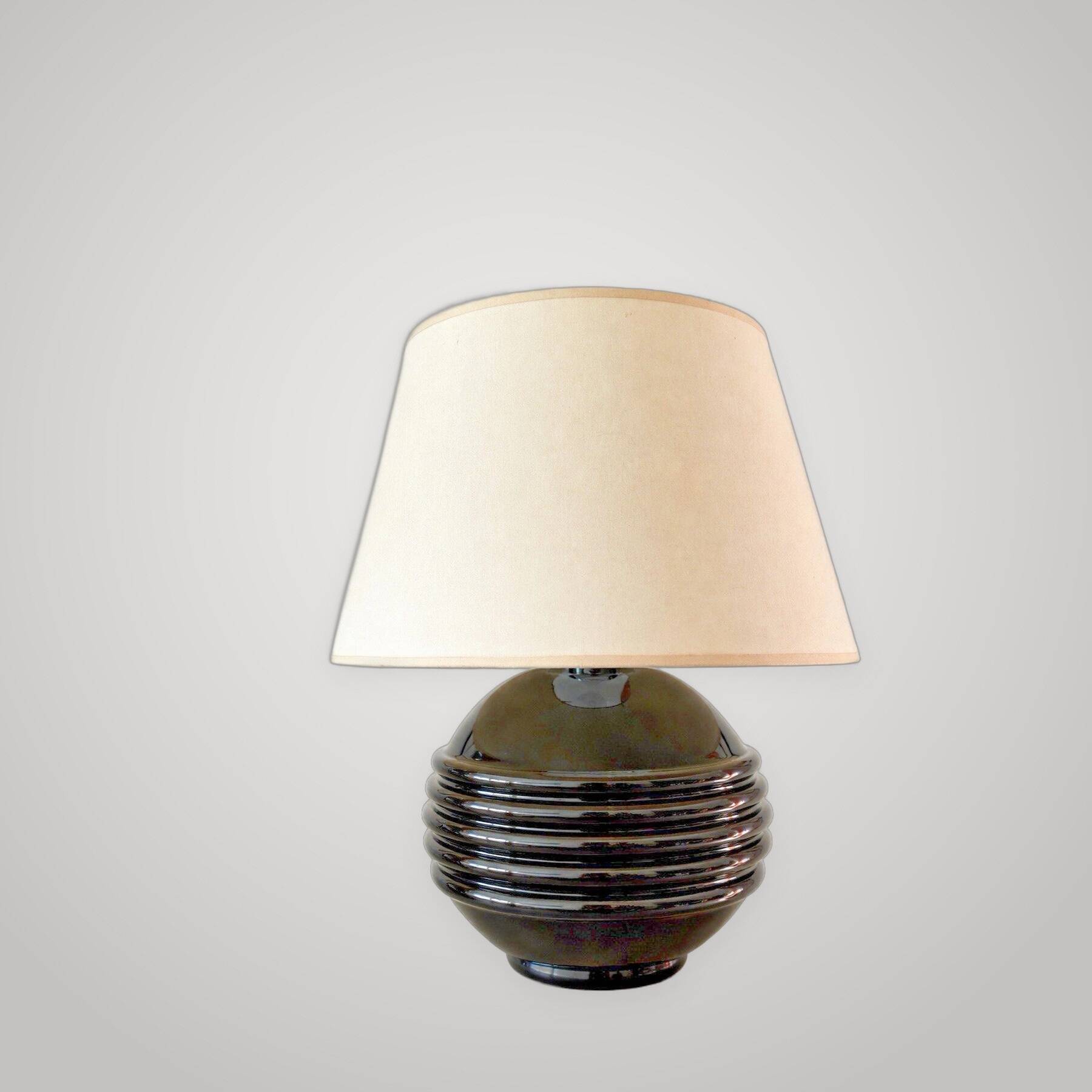 Art Deco lamp in black opaline – Jacques Adnet - elegance of the 1930s