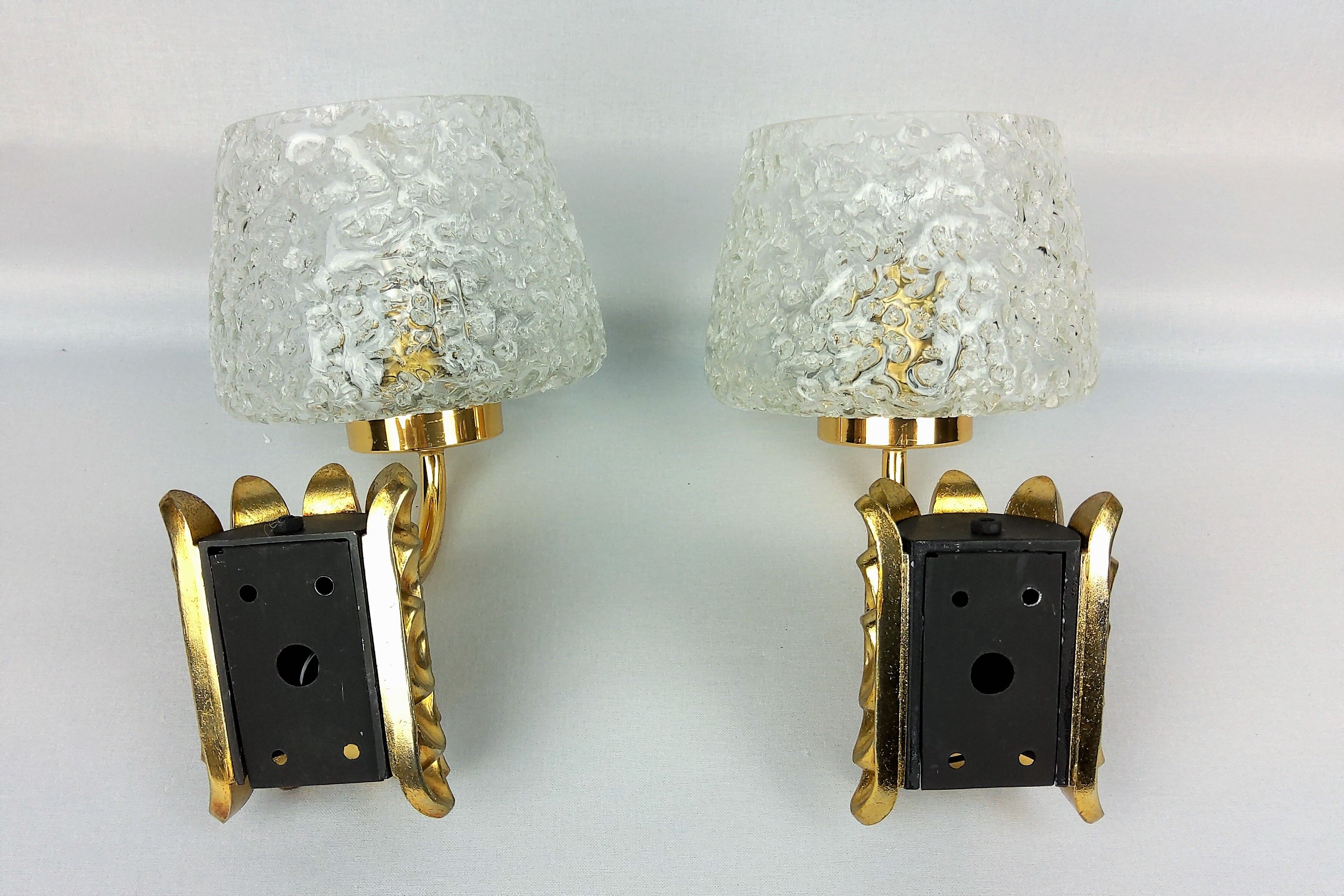 Vintage Murano and 1960 gold metal wall light