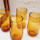 Set 4 amber orangeade glasses