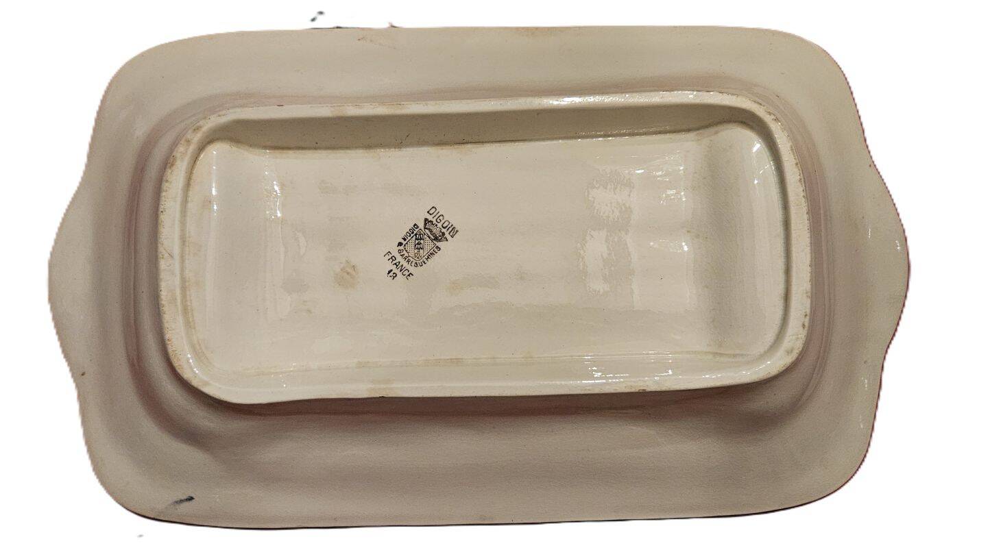 Sarreguemines - Ancien Plat A Asperges En Barbotine