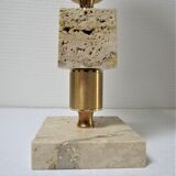 Travertine lamp and  gilded steel 70