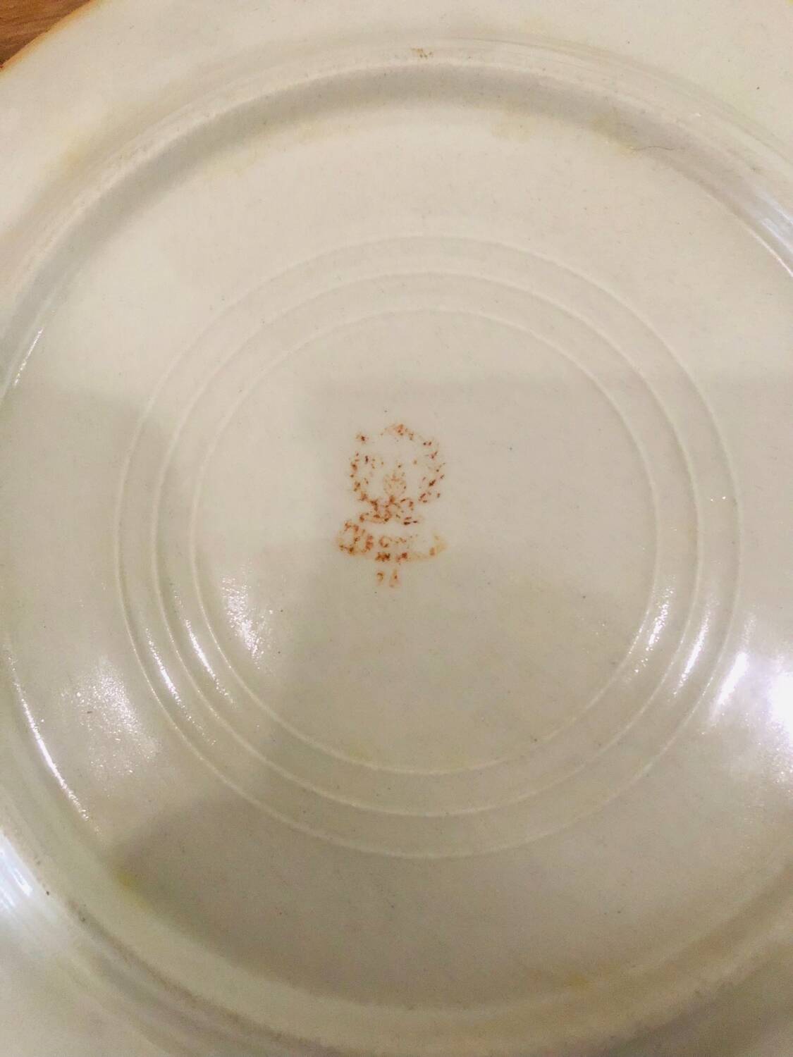 assiettes à dessert Tulowice Poland vintage grès moucheté