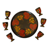 Russian service plate and glasses