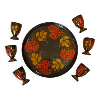 Russian service plate and glasses