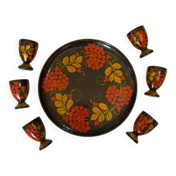 Russian service plate and glasses