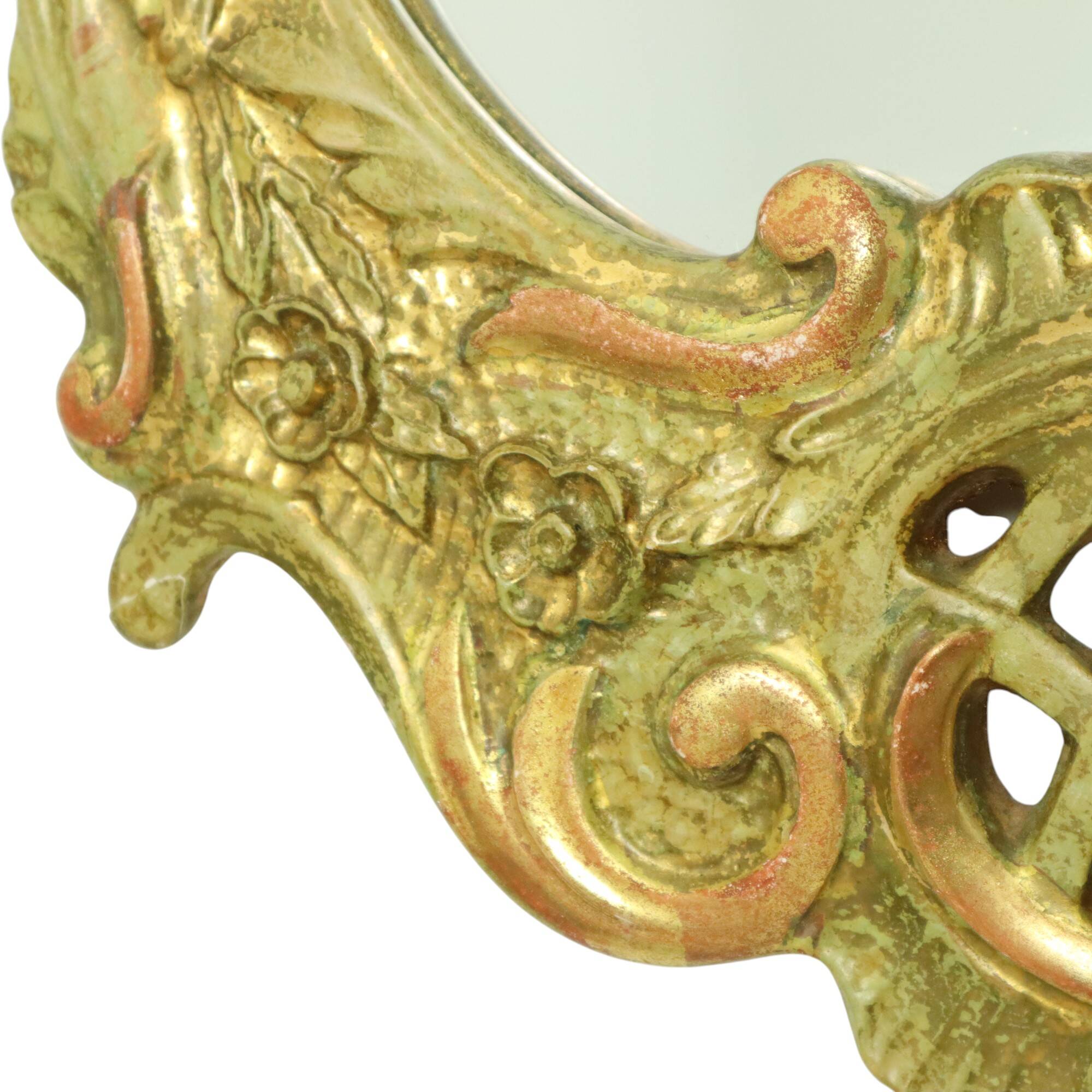 Large Swedish Mirror Gold Leaf Gilded Classic Rococo Style 119cm