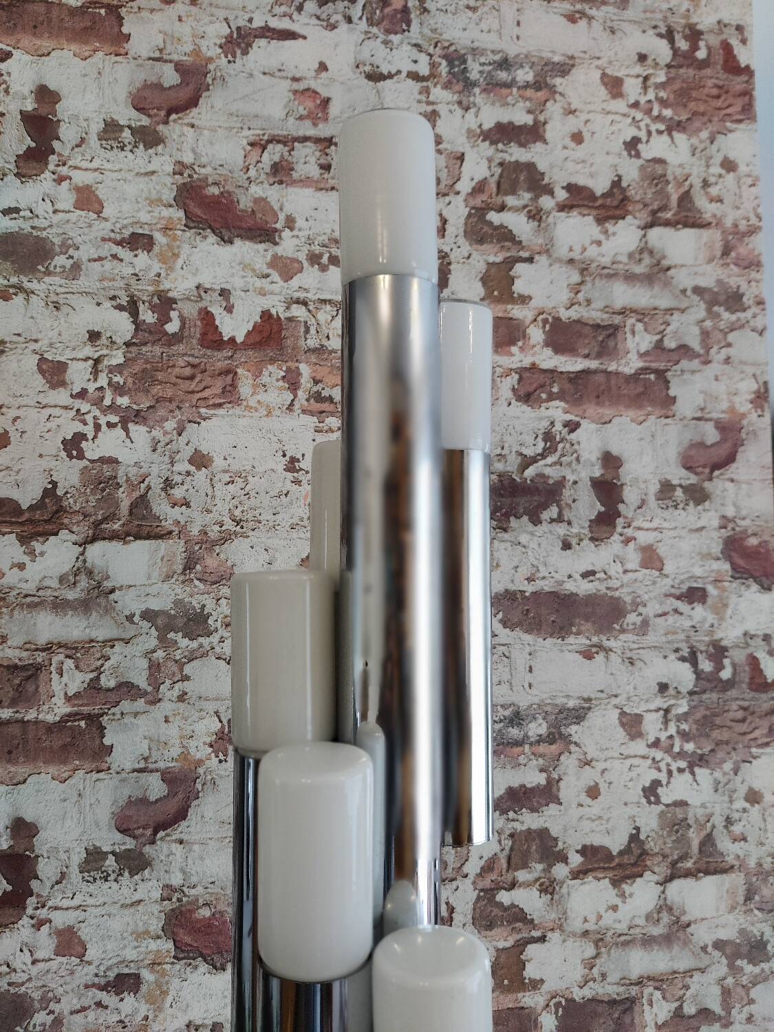 Iconic floor lamp by Gaetano Sciolari, chrome, 1970s - Space Age vintage