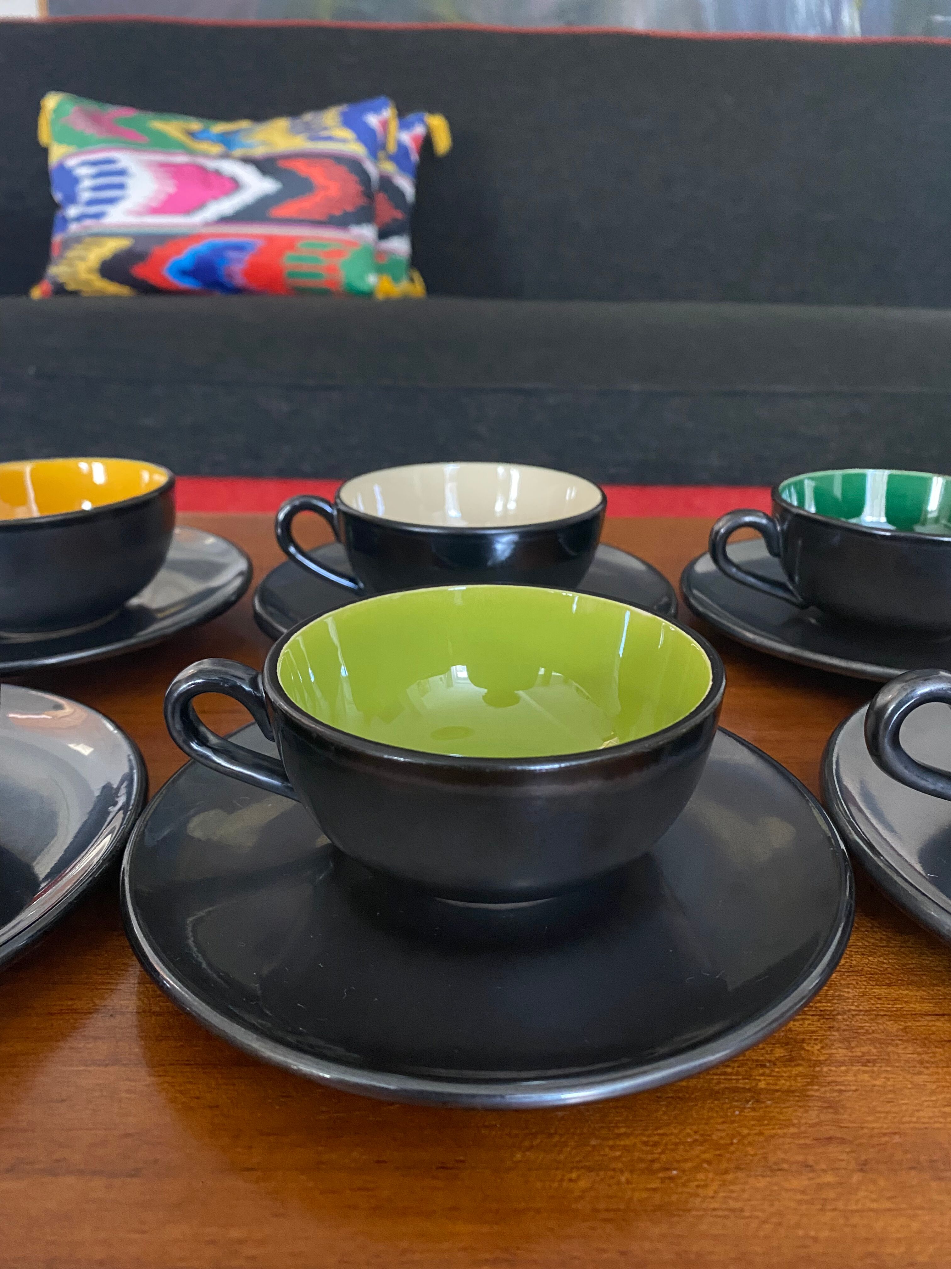 Service 6 tasses saint clément vintage années 50