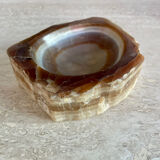 Brutalist vintage onyx marble ashtray