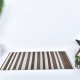 Brown beige kilim carpet, Runner kilim rug, vintage kilim natural 64x154