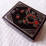 Small black lacquered box with Art Deco decor.Japan