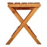 Tabouret pliant ancien en bois - porte-plantes en bois