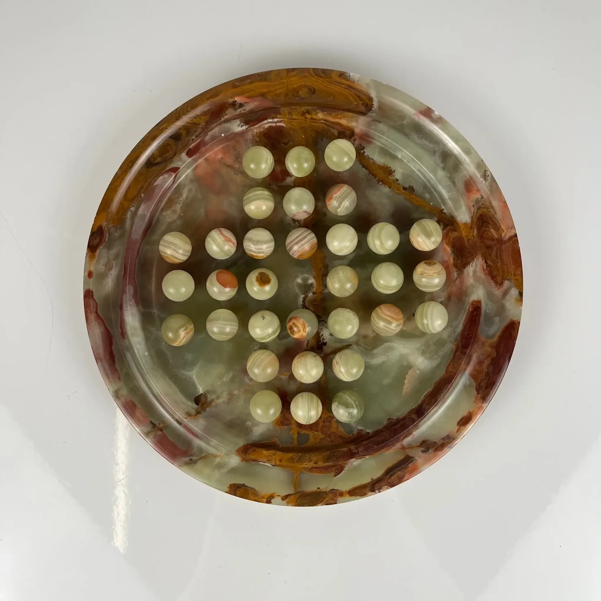 Vintage marble onyx solitaire game