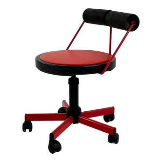 Chaise de bureau ajustable rouge de Bieffeplast, 1980