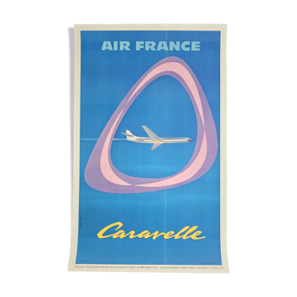 Affiche air france - caravelle - jen colin