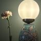 Lampe vintage en céramique et opaline blanche.