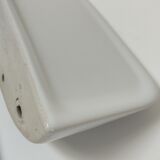 Two wall shelves ceramic glazed white vintage