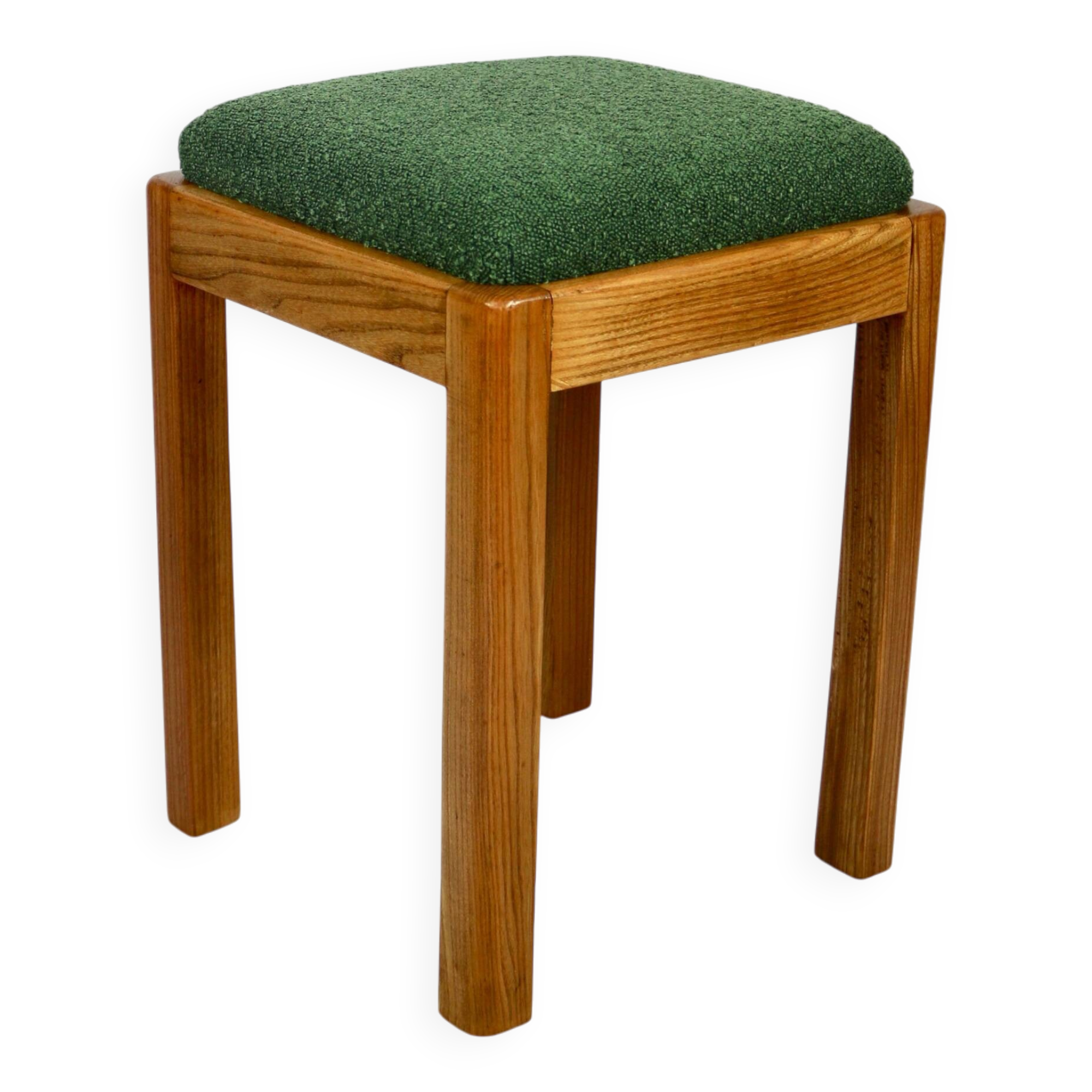 Tabouret bouclé vert