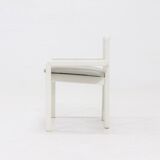 Posy Modern Side Chair in White Lacquered Wood 1980s