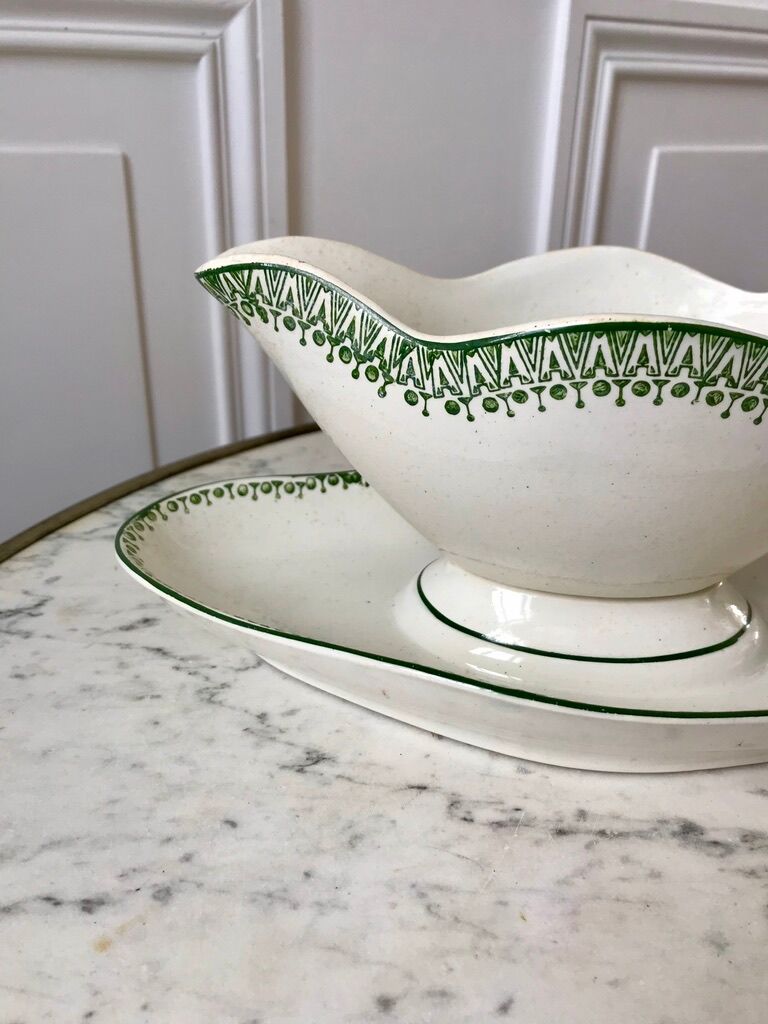 Saucière terre de fer st amand green early twentieth century