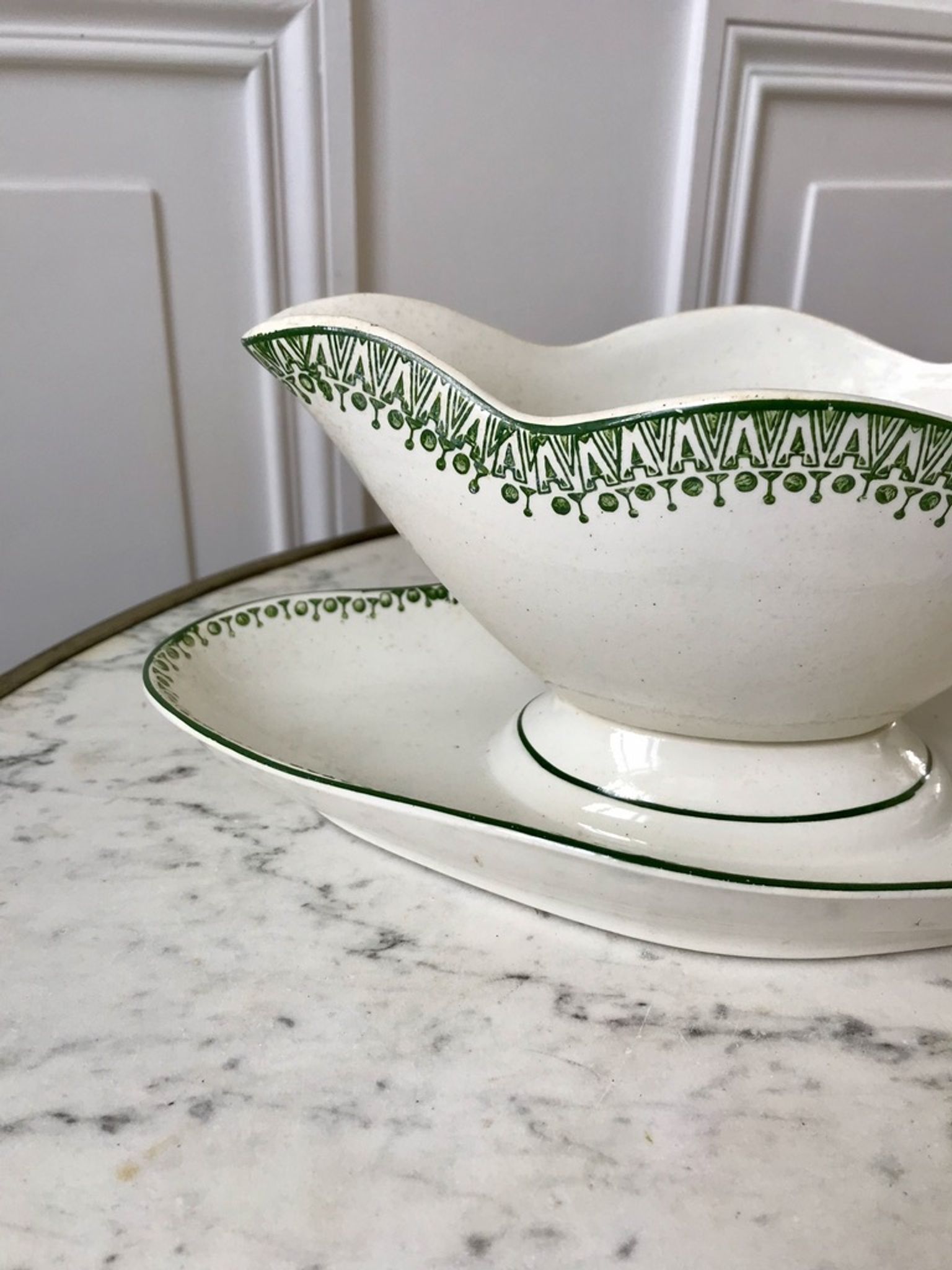 Saucière terre de fer st amand green early twentieth century