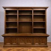 Important double-sided display case – Renaissance style – Walnut and burl