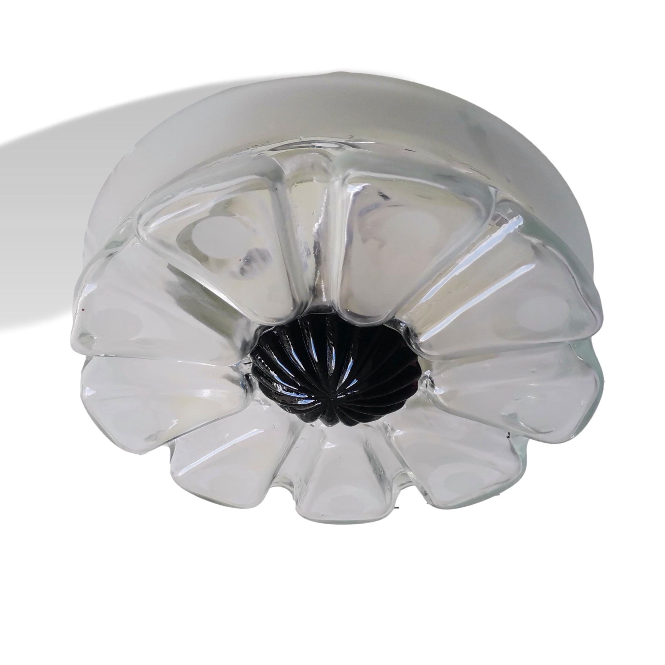 Mid Century modernist frosted glass flush mount ceiling or wall light fixture lamp, 1960s