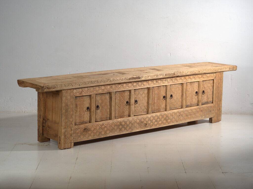 Old carved pine wood buffet – China, circa 1900