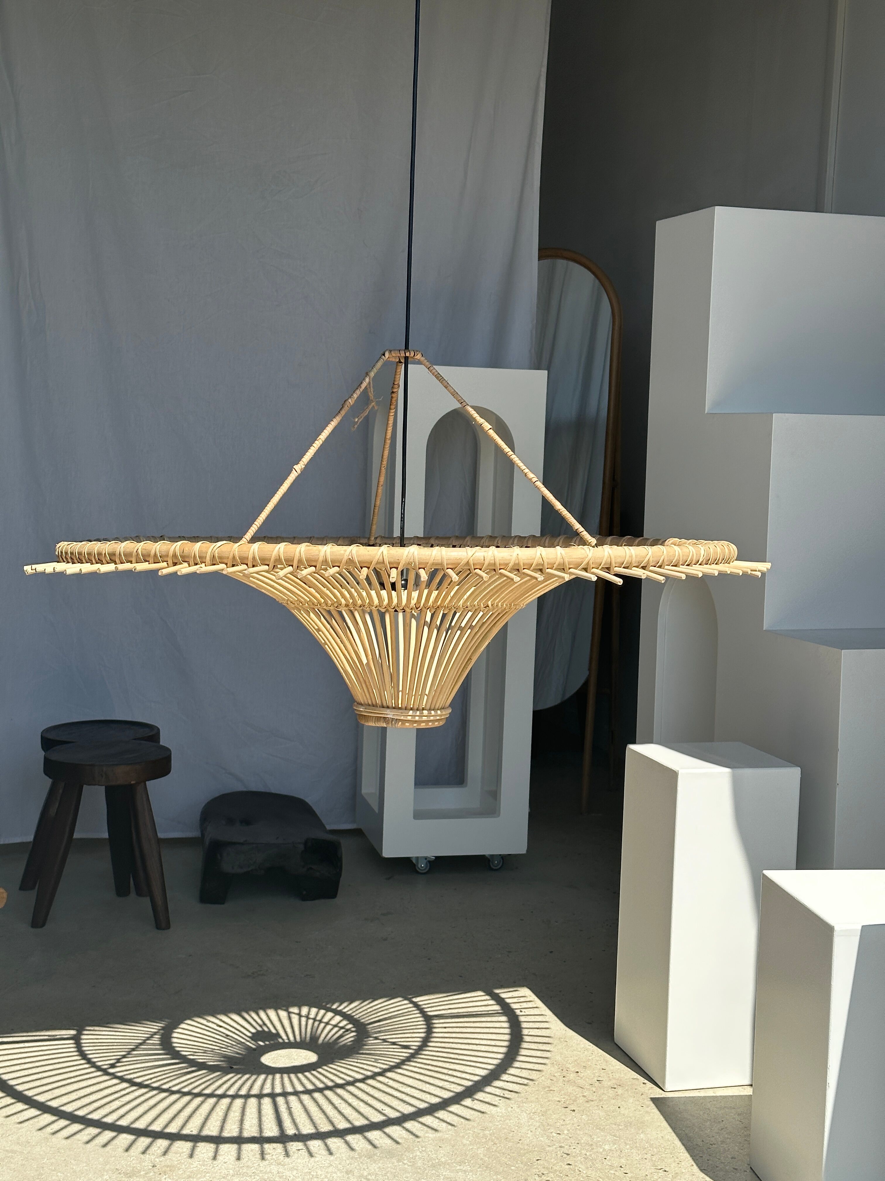 Suspension rattan saucer iron frame D:120 H:60