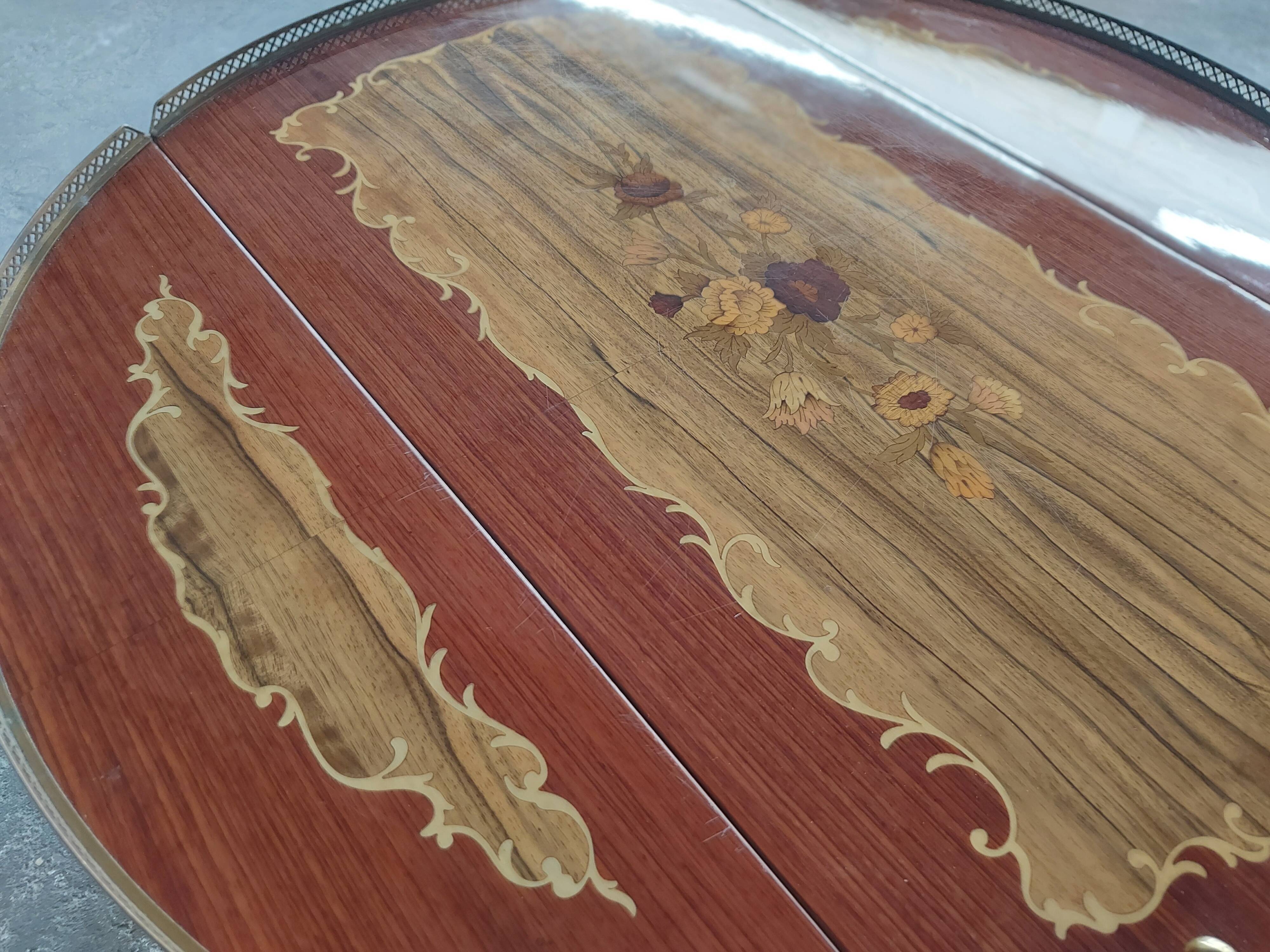 Desserte vintage en marqueterie