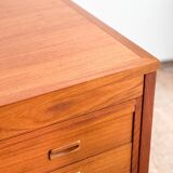 Grand bureau de direction en teck avec cuir, années 60