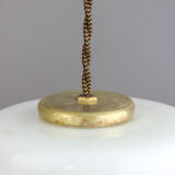 Mid-century Brass and Opaline Pendant Lamp, Italy