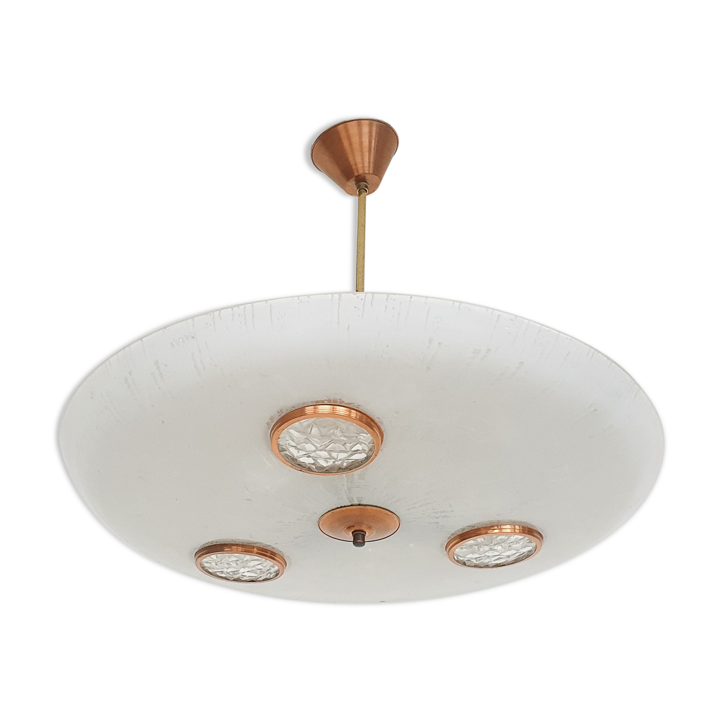 Glass and brass ceiling or pendant light