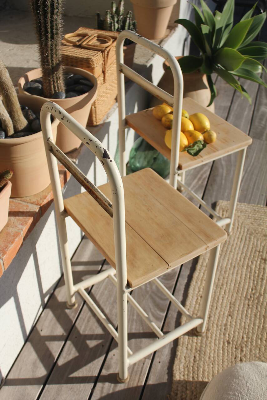 Paire de chevets d'internat vintage