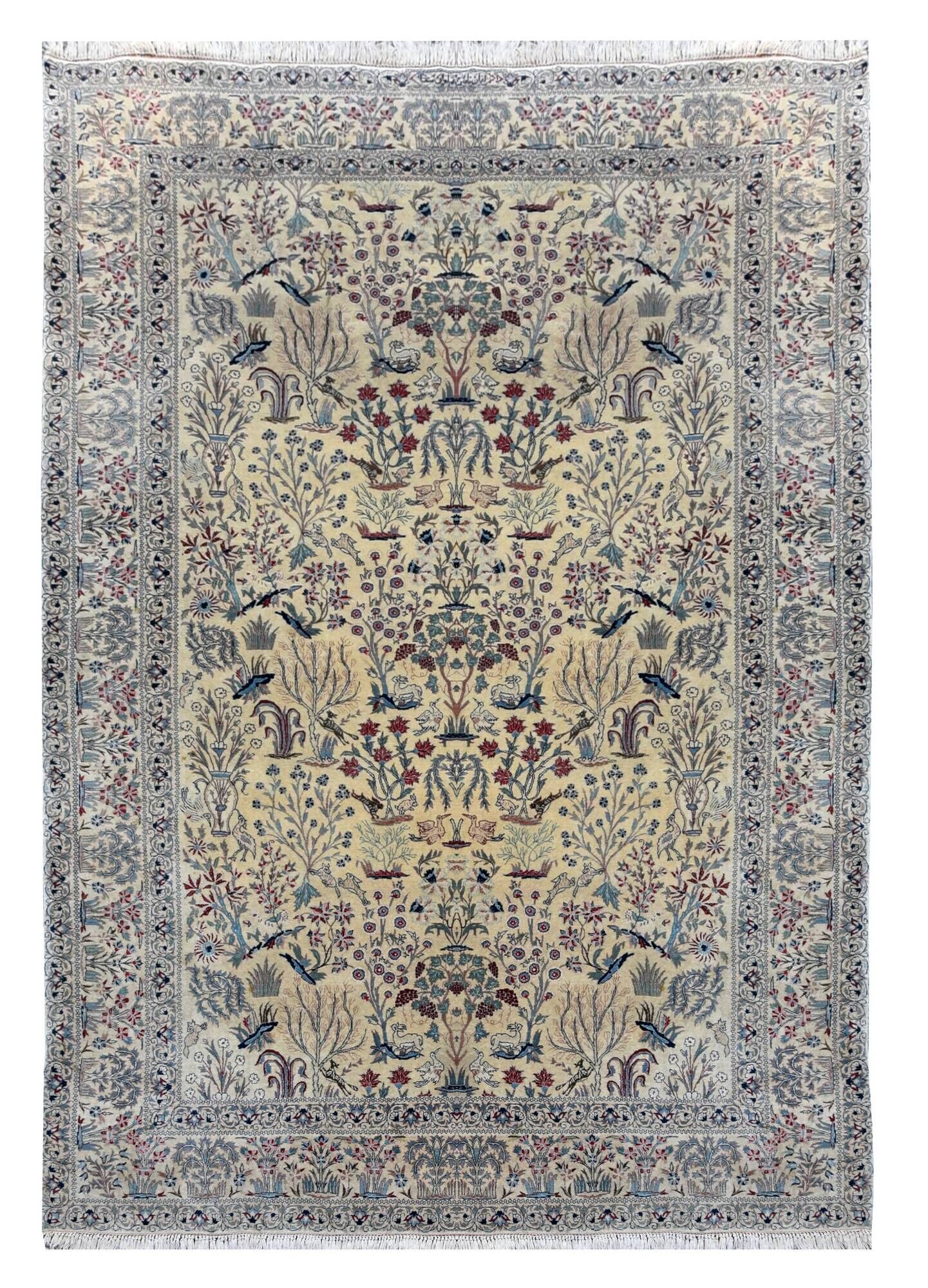 Persian Nain Iran Wool and Silk Rug Circa 1960" Handmade - 1.60 x 2.30 Meters