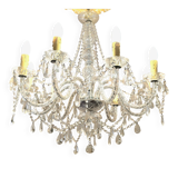 Glass chandelier with polypropylene arms – 9 lights
