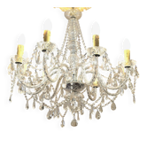 Lustre à pampilles en verre et bras en polypropylène – 9 feux