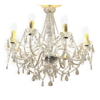 Glass chandelier with polypropylene arms – 9 lights