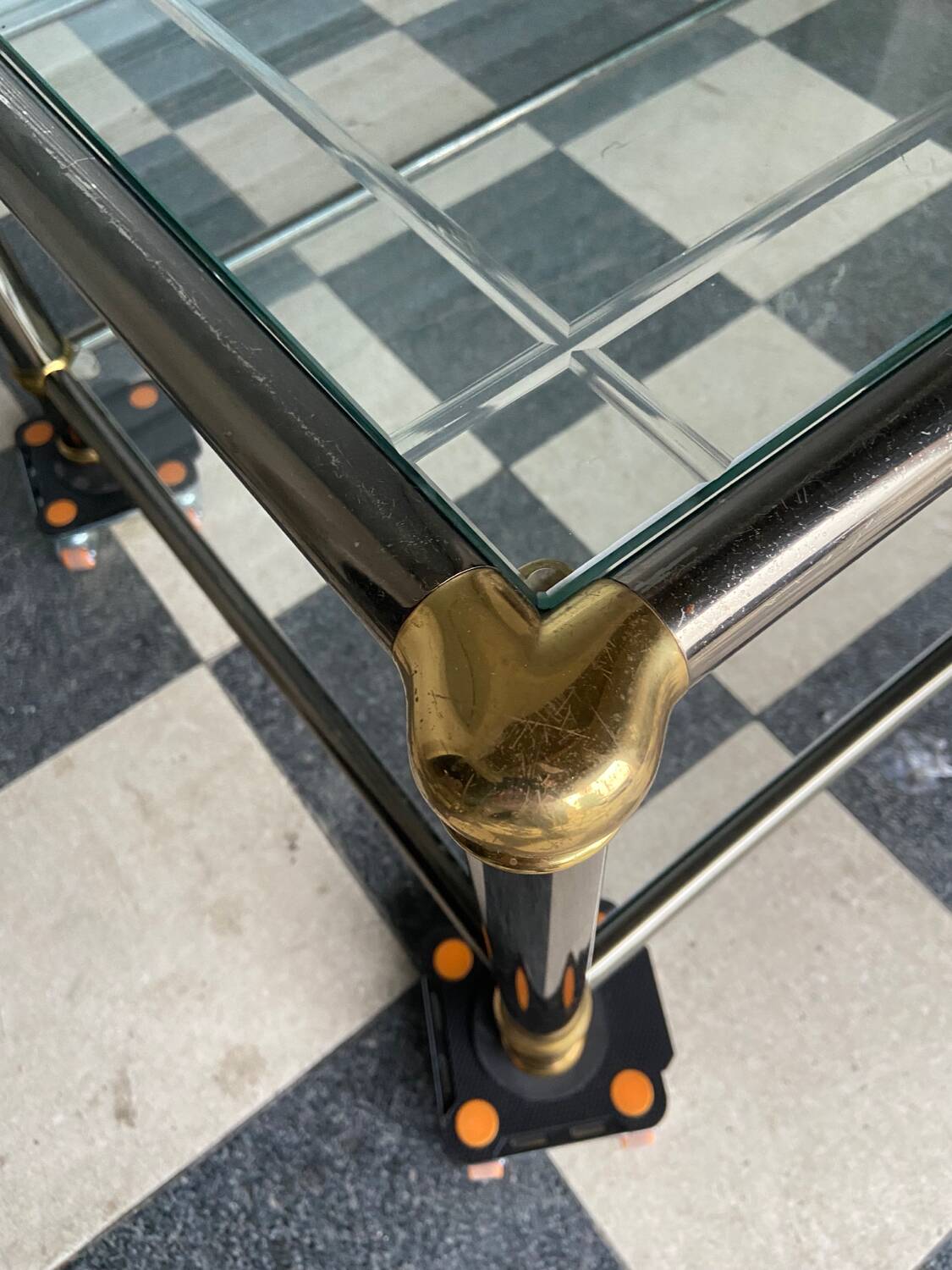 Vintage glass coffee table