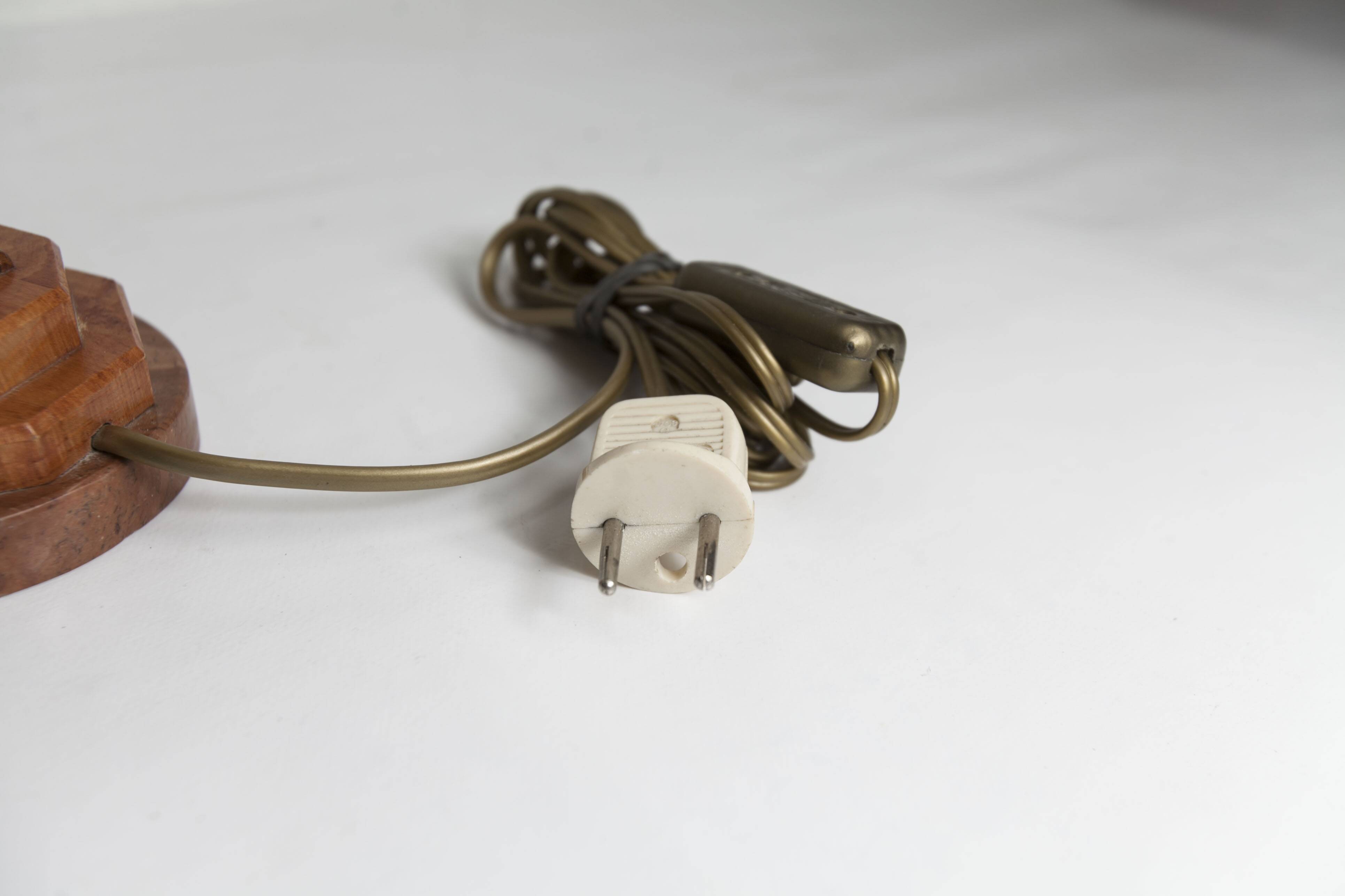 Table lamp 1930 art deco wood Verona marble