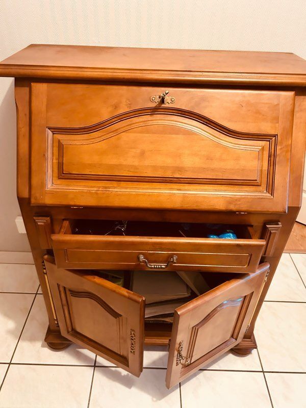 Solid wood secretary desk