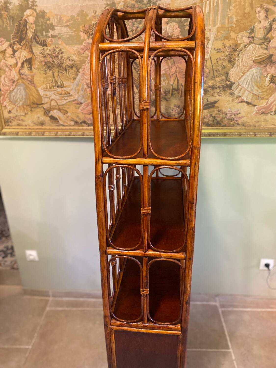 Vintage rattan shelf