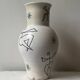 Large white vase decorated with stylised women Cérart Monaco, dlg Matisse 1950